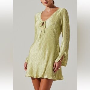 Elegant Light Green Long Sleeve Dress